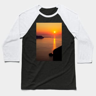 Golden Sunset On Santorini Island Baseball T-Shirt